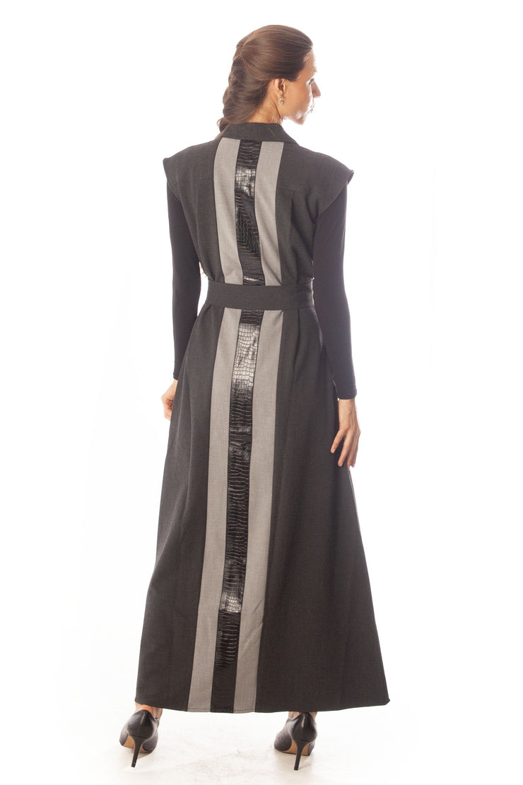 Back Striped Detail Sleeveless Dress