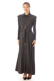 Back Striped Detail Sleeveless Dress