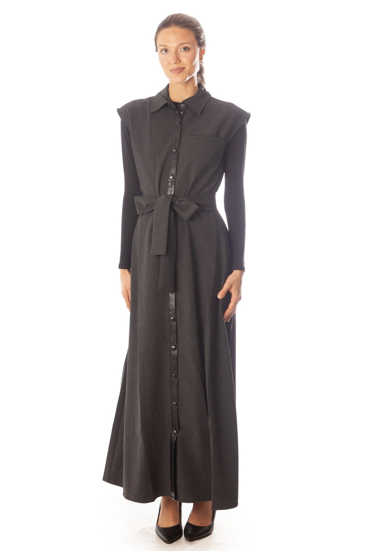 Back Striped Detail Sleeveless Dress