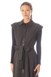 Back Striped Detail Sleeveless Dress