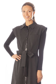 Back Striped Detail Sleeveless Dress