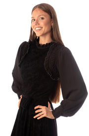 Chiffon Sleeve Detail Velvet Dress