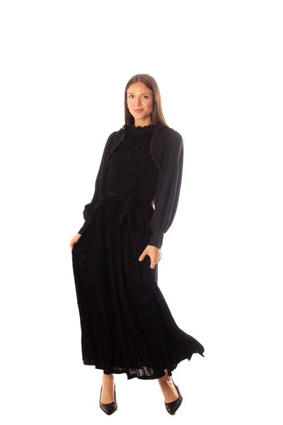Chiffon Sleeve Detail Velvet Dress