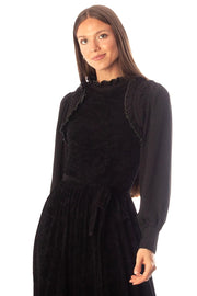 Chiffon Sleeve Detail Velvet Dress