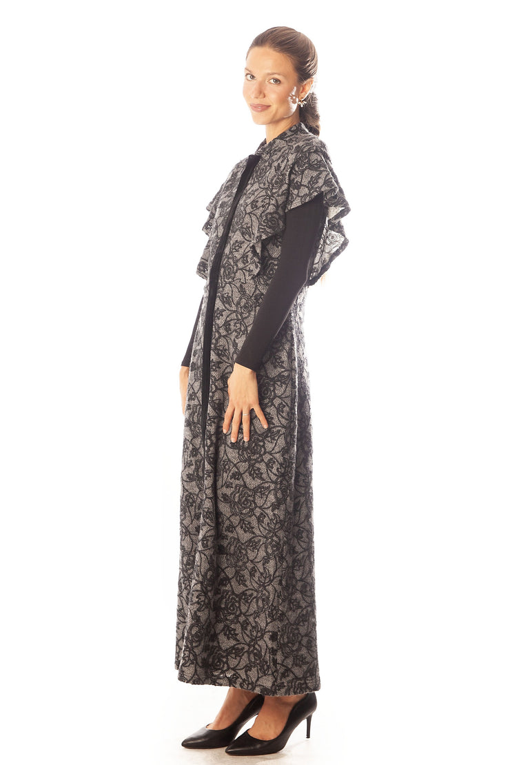 Floral Scrolls A Line Sleeveless Dress