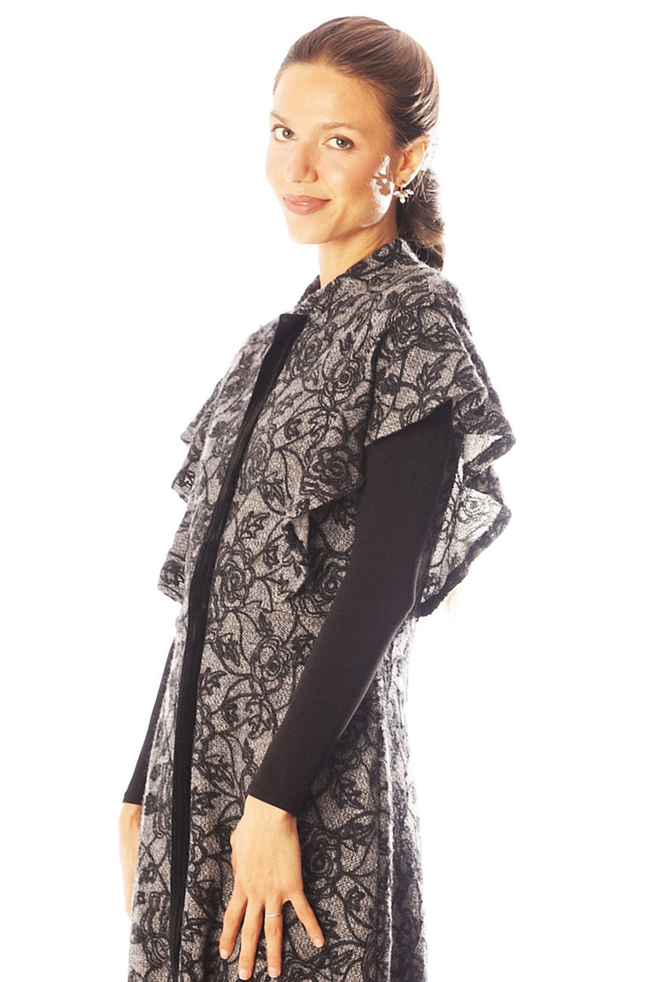 Floral Scrolls A Line Sleeveless Dress