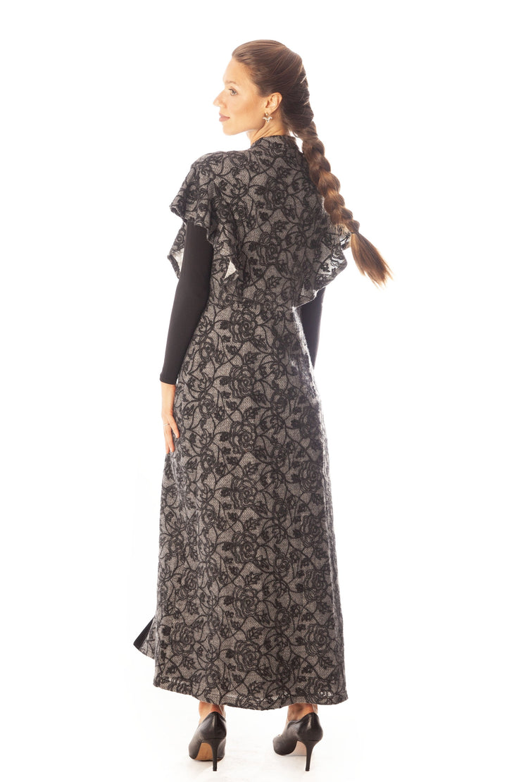 Floral Scrolls A Line Sleeveless Dress