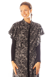 Floral Scrolls A Line Sleeveless Dress