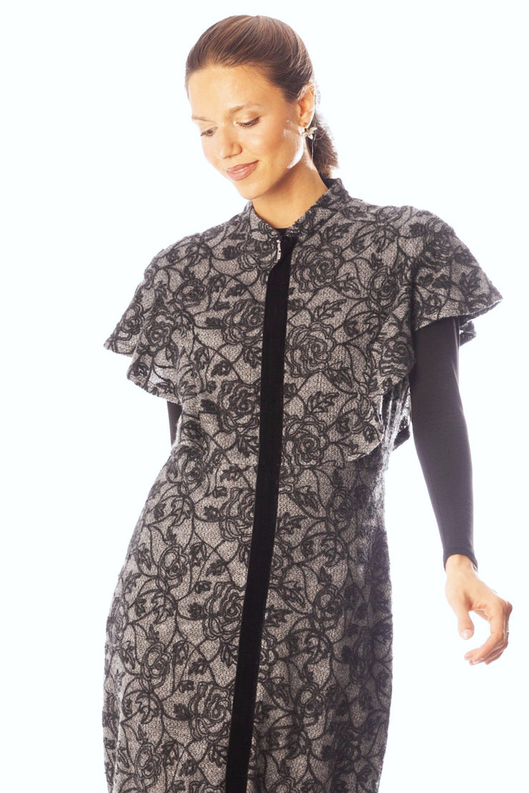 Floral Scrolls A Line Sleeveless Dress