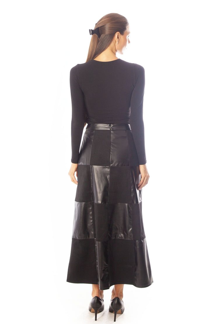 Patchwork Suede Skirt