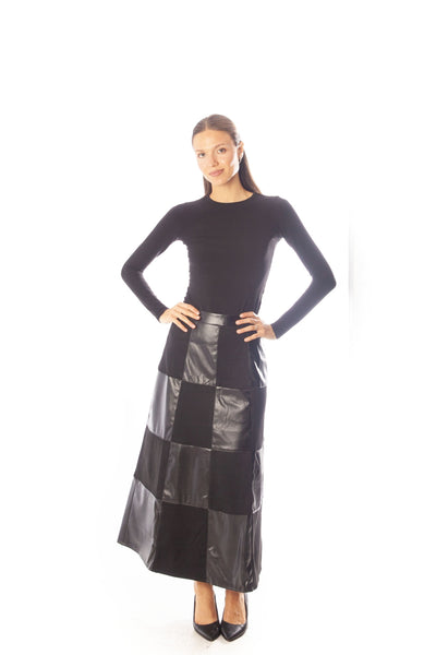 Patchwork Suede Skirt