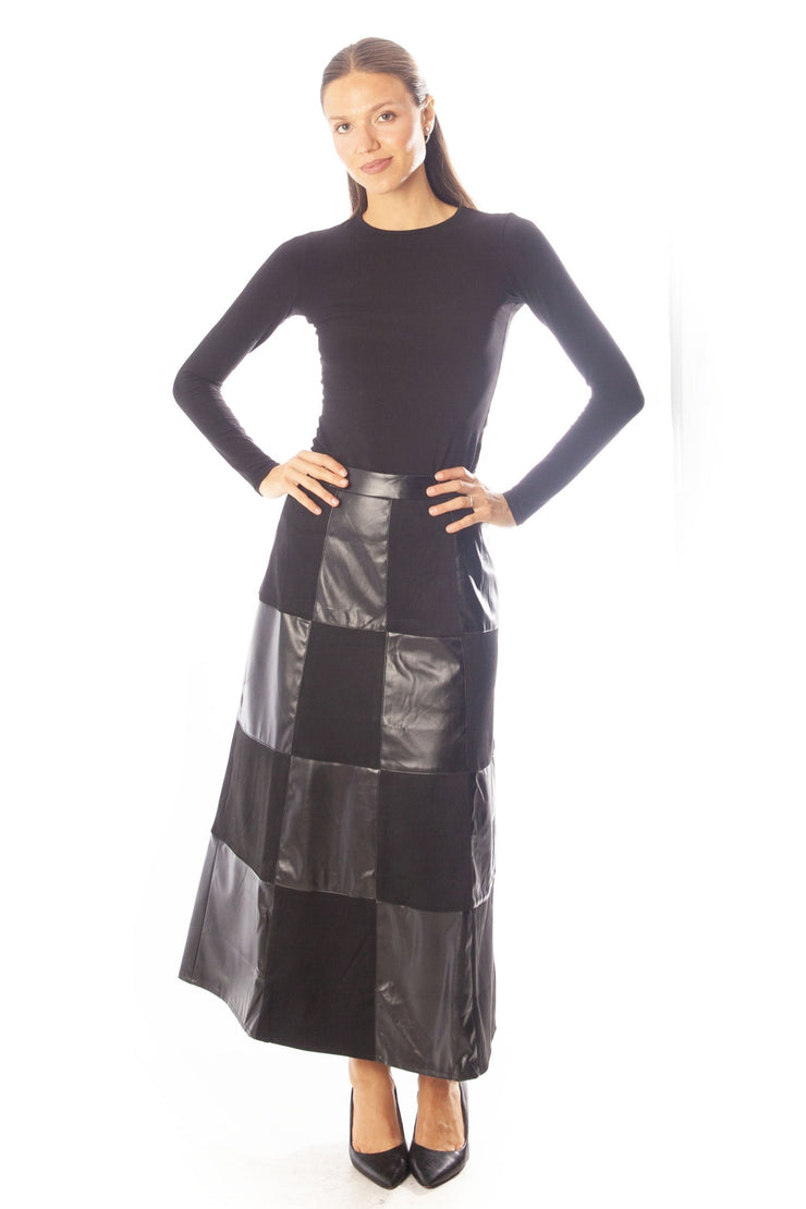 Patchwork Suede Skirt