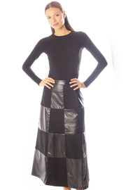 Patchwork Suede Skirt