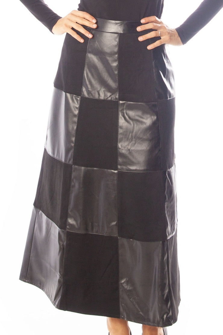 Patchwork Suede Skirt