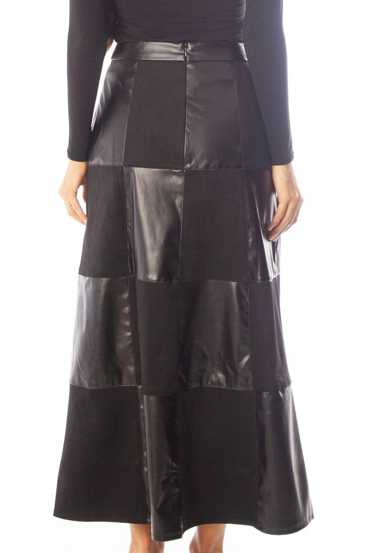 Patchwork Suede Skirt