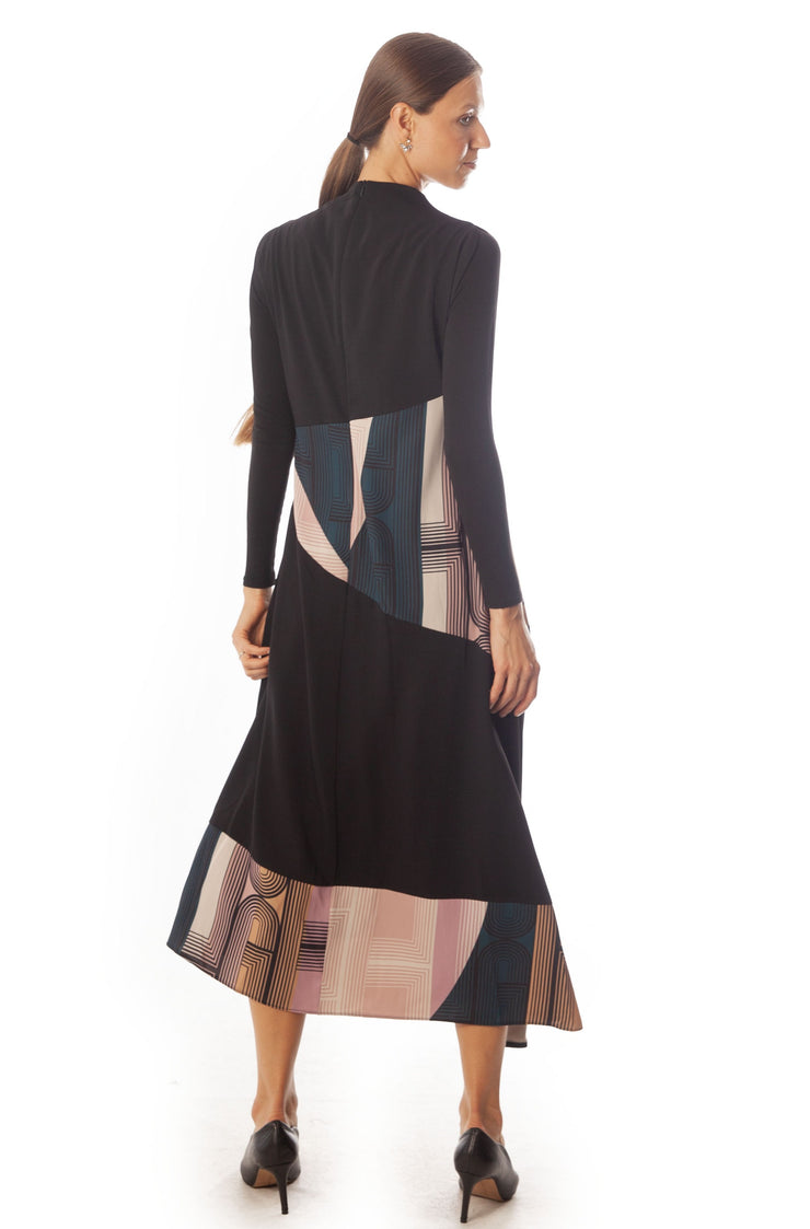 Psychedelic Combo Print Dress