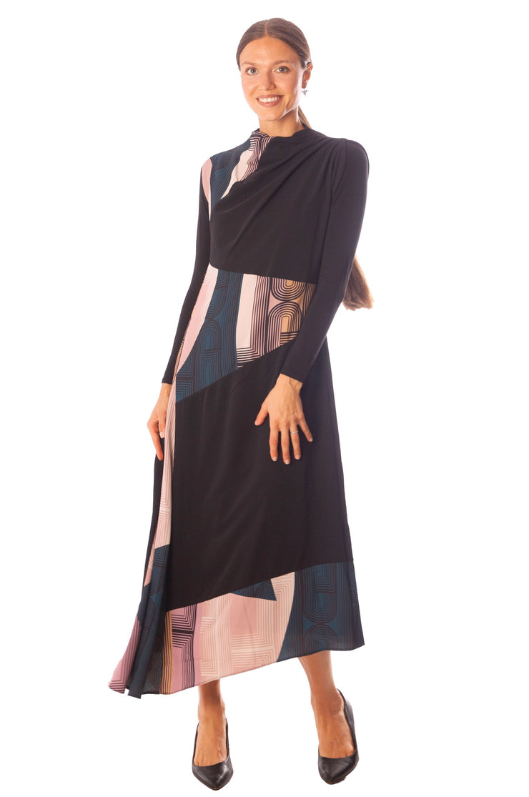 Psychedelic Combo Print Dress