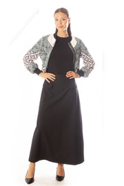 Large Waist Printed Bomber Jacket