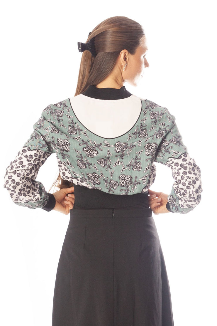 Large Waist Printed Bomber Jacket