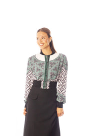 Large Waist Printed Bomber Jacket