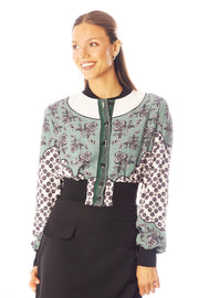 Large Waist Printed Bomber Jacket