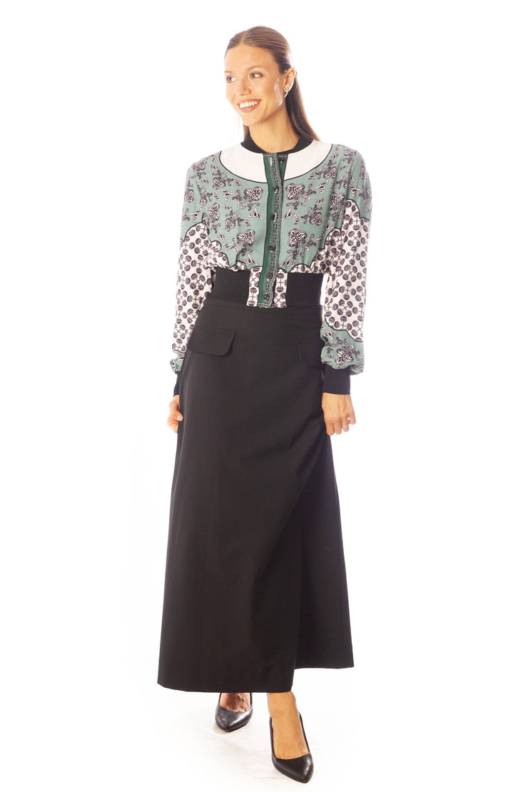 Large Waist Printed Bomber Jacket