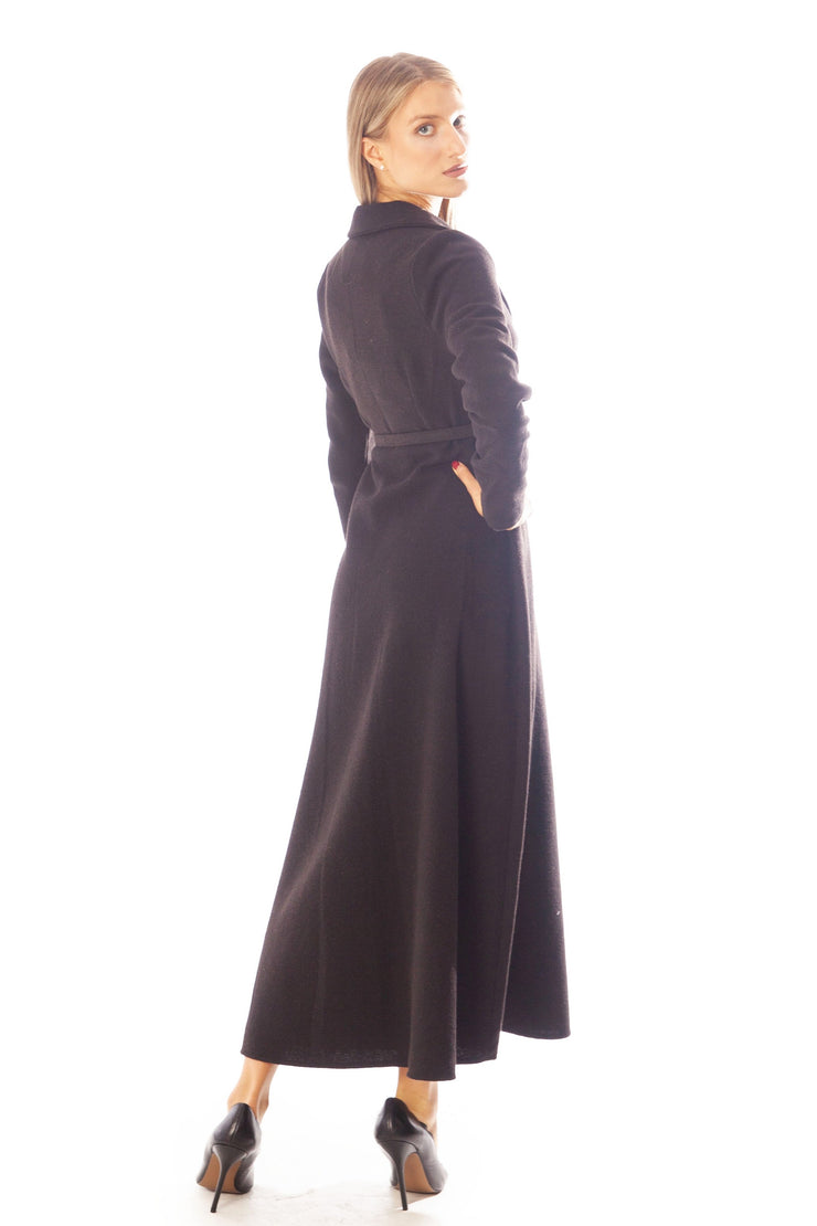 Mock Wrap Waist Tweed Dress w/Belt