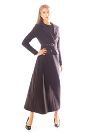 Mock Wrap Waist Tweed Dress w/Belt