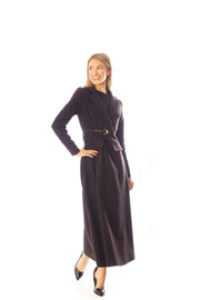 Mock Wrap Waist Tweed Dress w/Belt