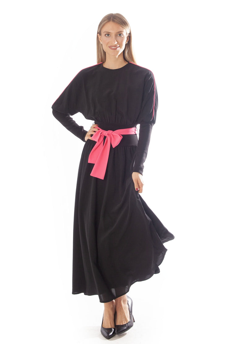 Neon Piped Waisted Dress