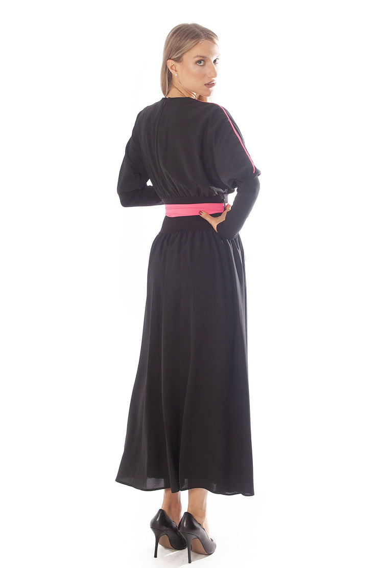 Neon Piped Waisted Dress