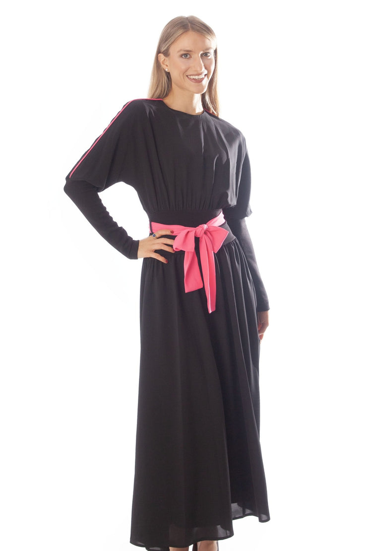 Neon Piped Waisted Dress