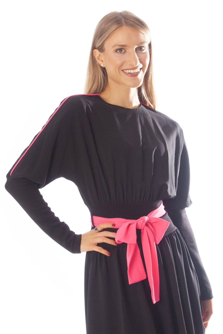 Neon Piped Waisted Dress