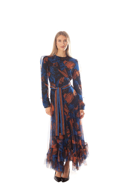 Scribble Print Mesh Dress