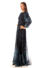 Pleated Bodice+V Waist Pleated Gown