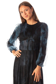 Pleated Bodice+V Waist Pleated Gown