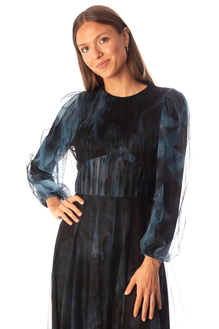 Pleated Bodice+V Waist Pleated Gown