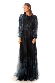 Pleated Bodice+V Waist Pleated Gown