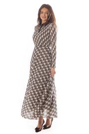 Pleated Knit Shimmer Dress