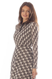 Pleated Knit Shimmer Dress