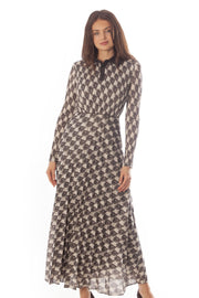 Pleated Knit Shimmer Dress