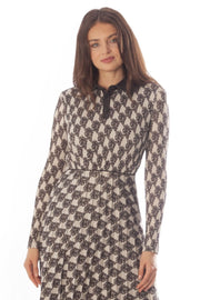 Pleated Knit Shimmer Dress