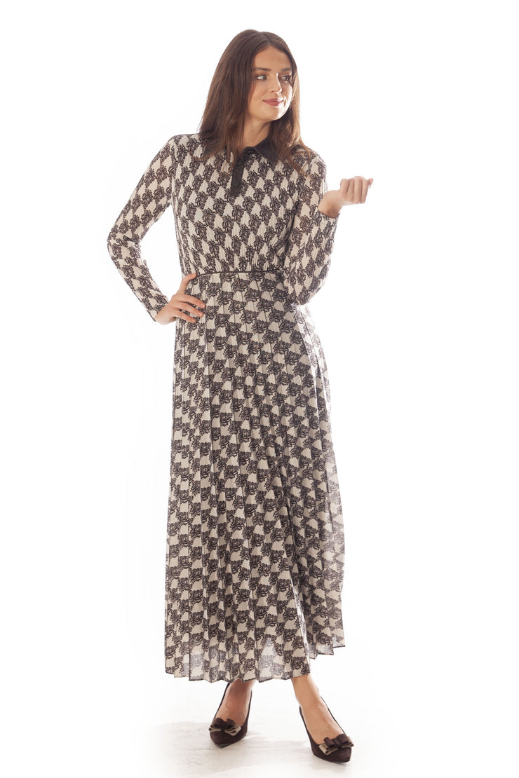 Pleated Knit Shimmer Dress