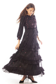 Tulle Layers Printed Dress