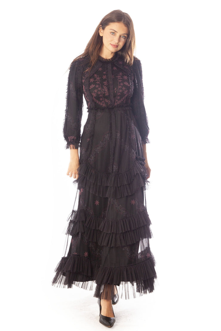 Tulle Layers Printed Dress