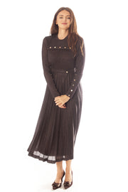 Knit Shimmer Dress w/Button Details