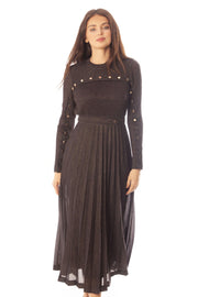 Knit Shimmer Dress w/Button Details