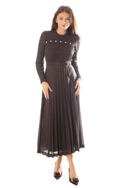 Knit Shimmer Dress w/Button Details