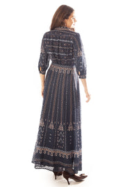 Printed Chevron Lace Gown