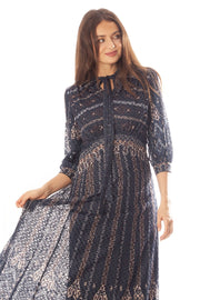 Printed Chevron Lace Gown